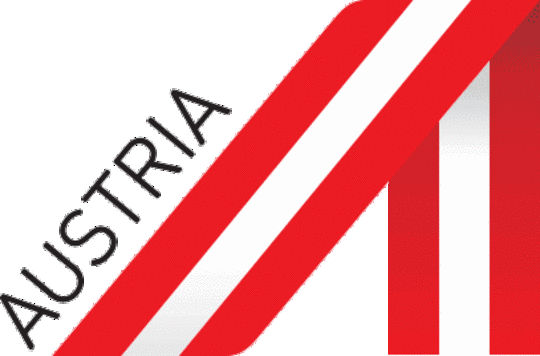 Made in Austria logo with Austrian stripes
