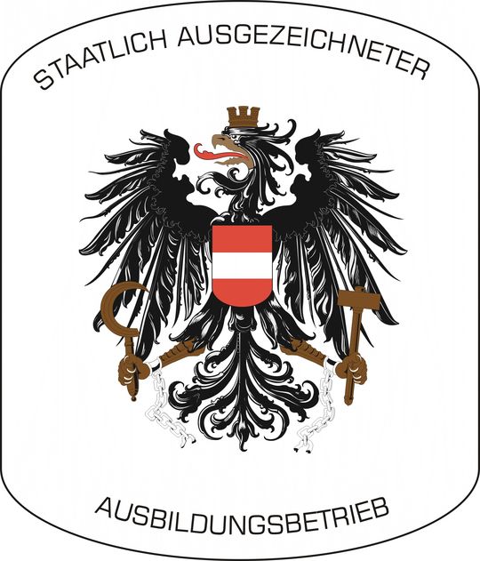 Staatlich ausgezeichneter Ausbildungsbetrieb Logo mit Bundesadler